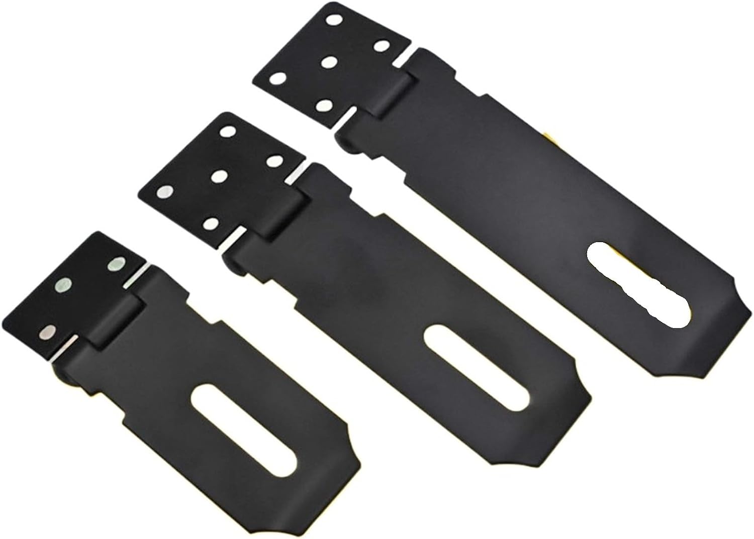 Stainless Steel Door Hasp Latch Lock Durable Home Anti-Theft Safety Buckle Plate for Padlock for Cabinet Drawer D(Black 4 inch)