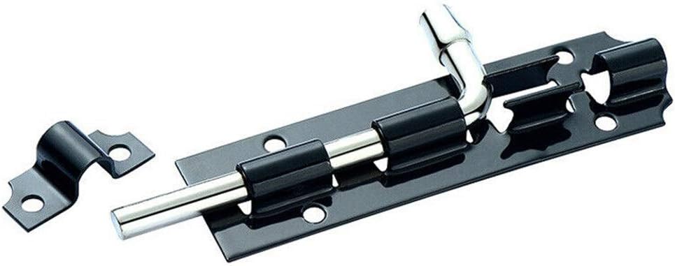 Door Lock 12 Pc 3/4/5 Inch Long Lacquered Door Latch Sliding Lock Barrel Bolt Latch Hardware Hasp Staple Gate Safety Lock Black (Color : 5inch) (3inch)