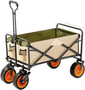 IRYZE Outdoor Utility Wagon Shopping Cart 4 Wheels Outdoor Camp Cart Fold Portable Shopping Cart Carriage with Seat Belt Grocery Cart Grocery Cart