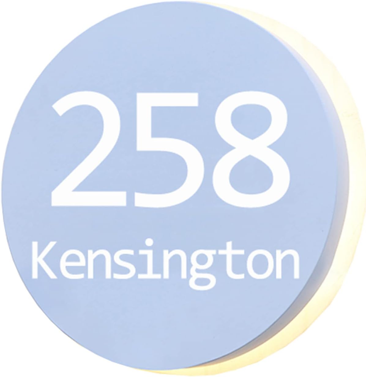Backlit LED Address Plaque,Personalized Steel & Acrylic Lighted Address And Street Name Plaque,Illuminated House Number Sign Plaque,Silver,Warm Light,30 * 30
