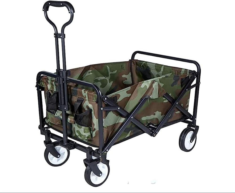Trolleys, Folding Carry Cart, Folding Wagon Trolley, Camping Cart, Rolling Buggies, Outdoor Garden Sport Carry Wagon - for Camping Garden Beach All Terrain/Blue