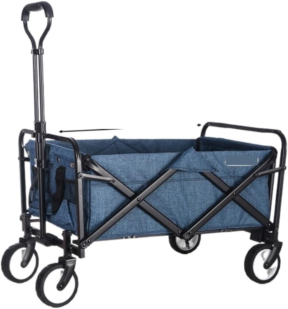 Folding Wagon Cart Beach Wagon Grocery Wagon Collapsible Folding Wagon Utility Wagon Cart Outdoor Garden Camping Wagon Sports Wagon Heavy Duty Garden Wagon Utility Wagon Grocery Cart ( Color : B )