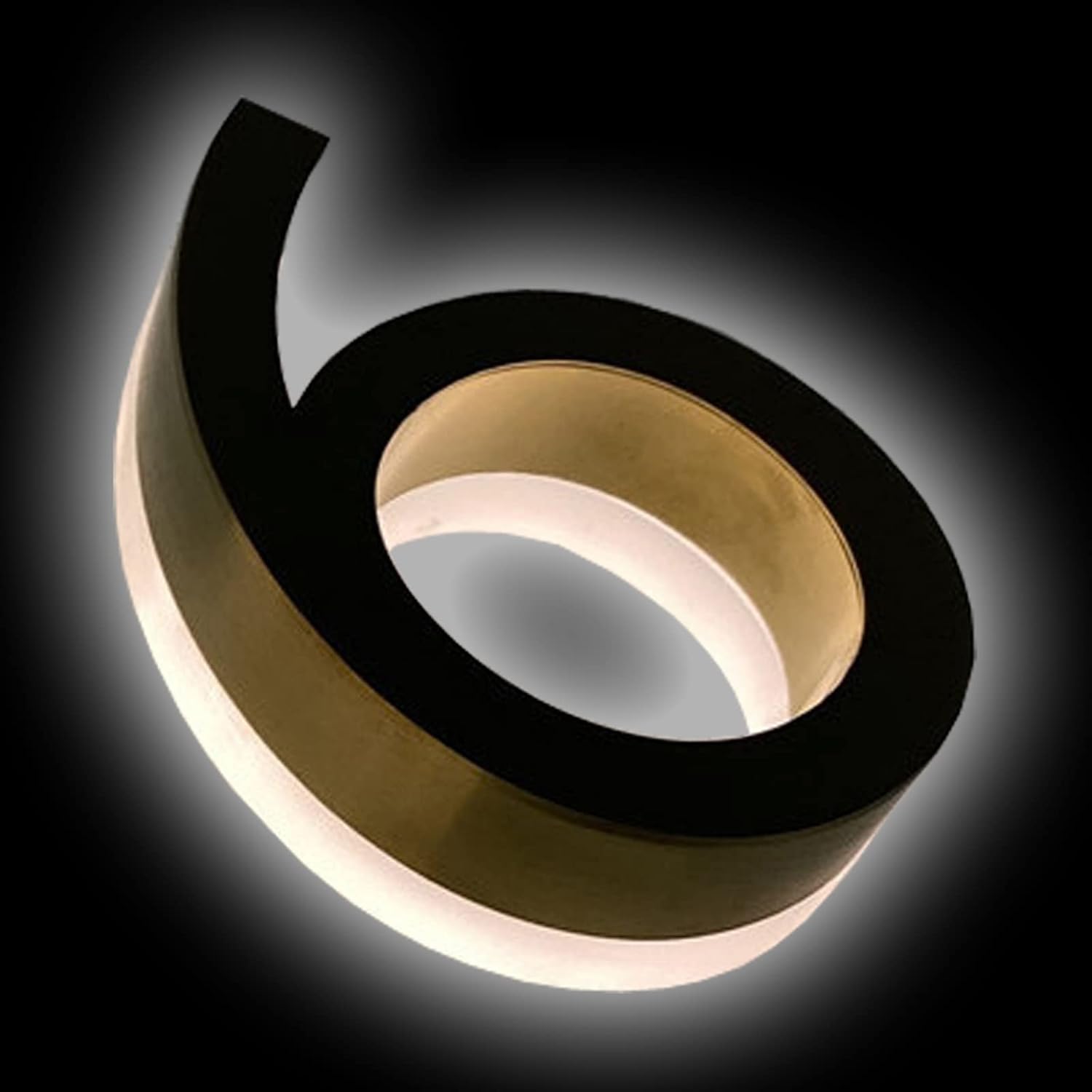 Address Numbers LED, Backlit Floating LED Home Address Numbers, Brushed Gold Finish, Stainless Steel Lighted House Number For Outdoor, Modern, Warm Light,18 Inch,A