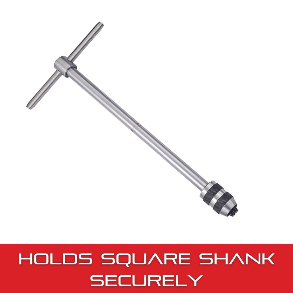 Starrett T-Handle Tap Wrench - Ideal for Holding Taps, Drills, Reamers and Small Tools - 1/4-1/2' Capacity Tap Size, 13' Body Length, 3/16-5/16' Square Shank - 93F