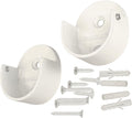 Closet Rod Support Flanges with Screw On Attachment | Heavy Duty Clothes Pole End Sockets for Wardrobes | Gloss White | 50 Pack
