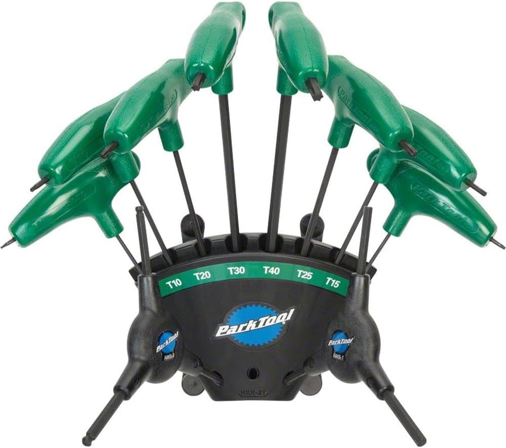 Park Tool PH-T1.2 P-Handled Torx Compatible Driver Set with Holder-Shaped Wrench Set Tool Size T6/Size T8/Size T10/Size T15/Size T20/Size T25/Size T30/Size T40