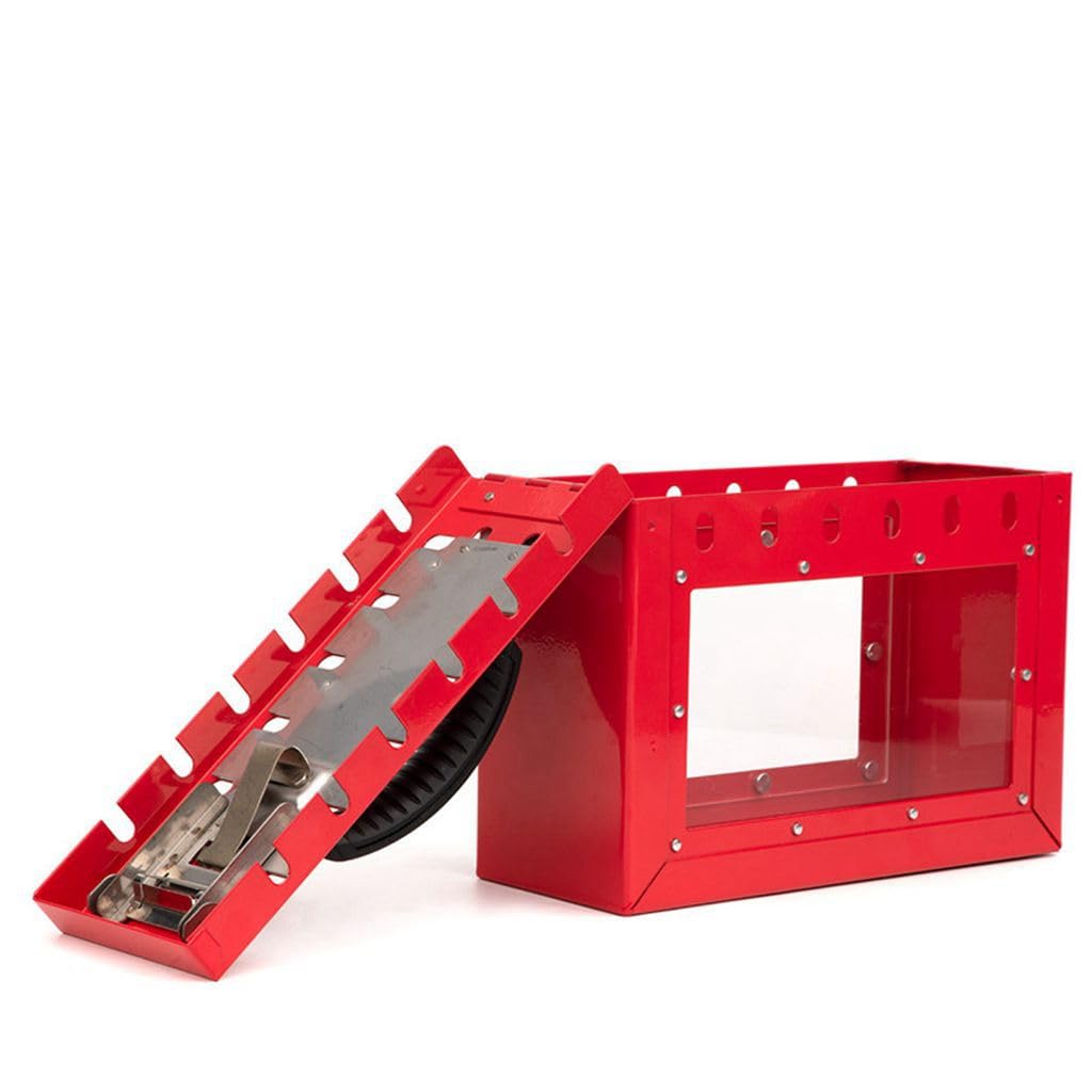 Lockout Tagout Lock Box Loto Box Kit Portable Visual Safety Lock Case Safety Padlock Box with 10 Padlock and 10 Lockout Tags,2PCS Loto Hasps Lock for Lock Out Tag Out Station