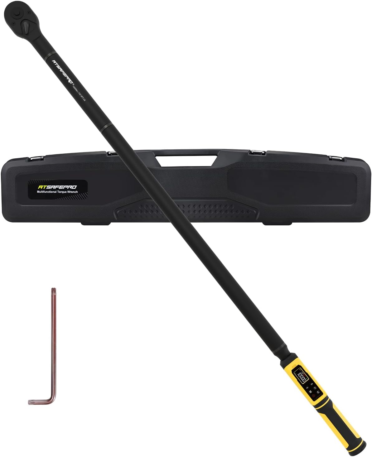 ATsafepro Digital Torque Wrench 3/4-Inch Drive, 15-1000 Nm(11-737.5 ft-lb),±2% Accuracy, Vibration/Buzzer/LED Alert,5 Units, 9 Presets & 500 Data Storage, 3/4 Torque Wrench for Truck, Heavy Machinery
