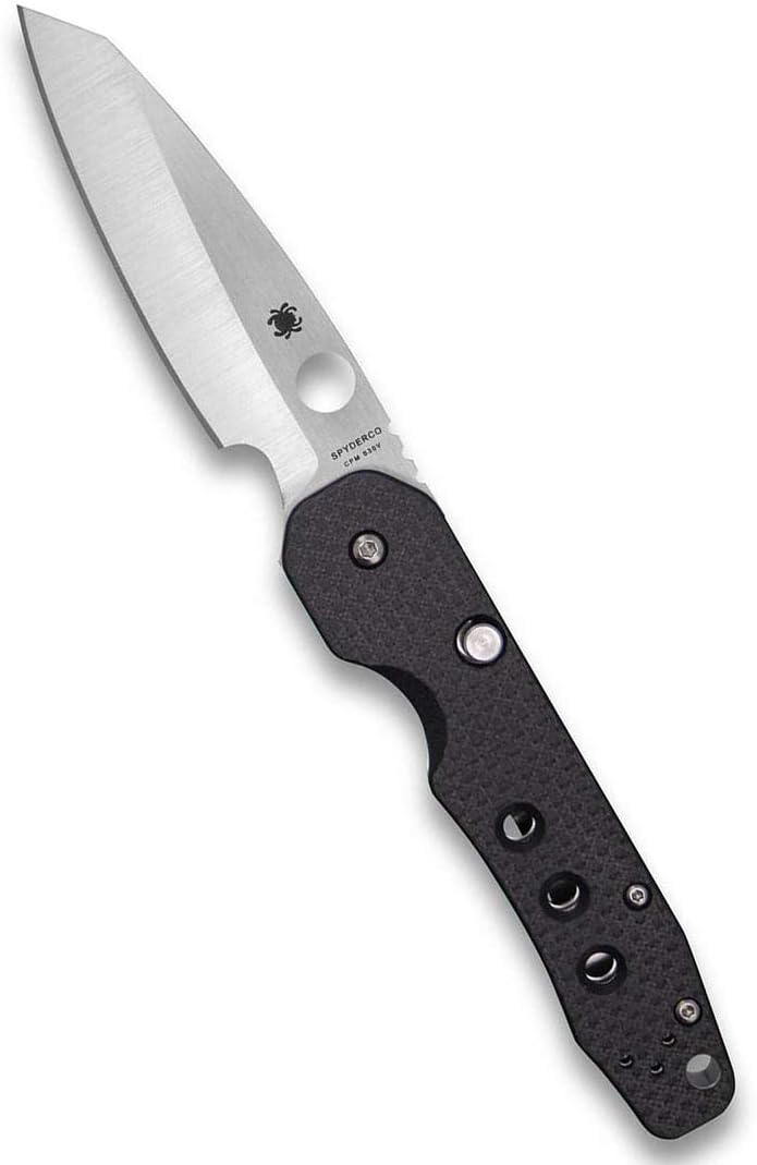 Spyderco Smock Folding Pocket Knife with 3' CPM S30V Steel Blade and Carbon Fiber/G-10 Laminate Handle - EDC Knife for Men and Women, Perfect for Hunting, Tactical, Camping - PlainEdge - C240CFP