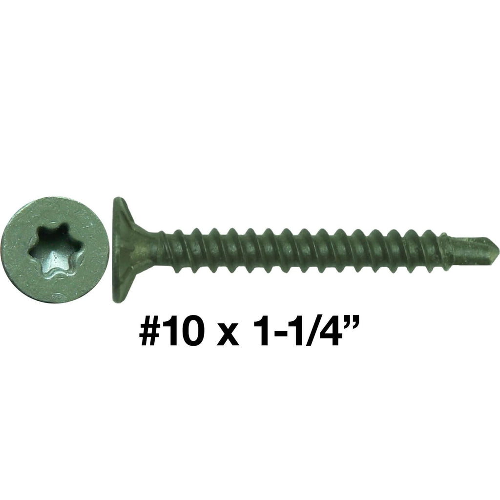 10x1-1/4 Drill Point Torx/Star Head Screw for Fastening Cement Backer/Board/Tile Board - T-25 Head 5 Pound CASE 7,245 Screws
