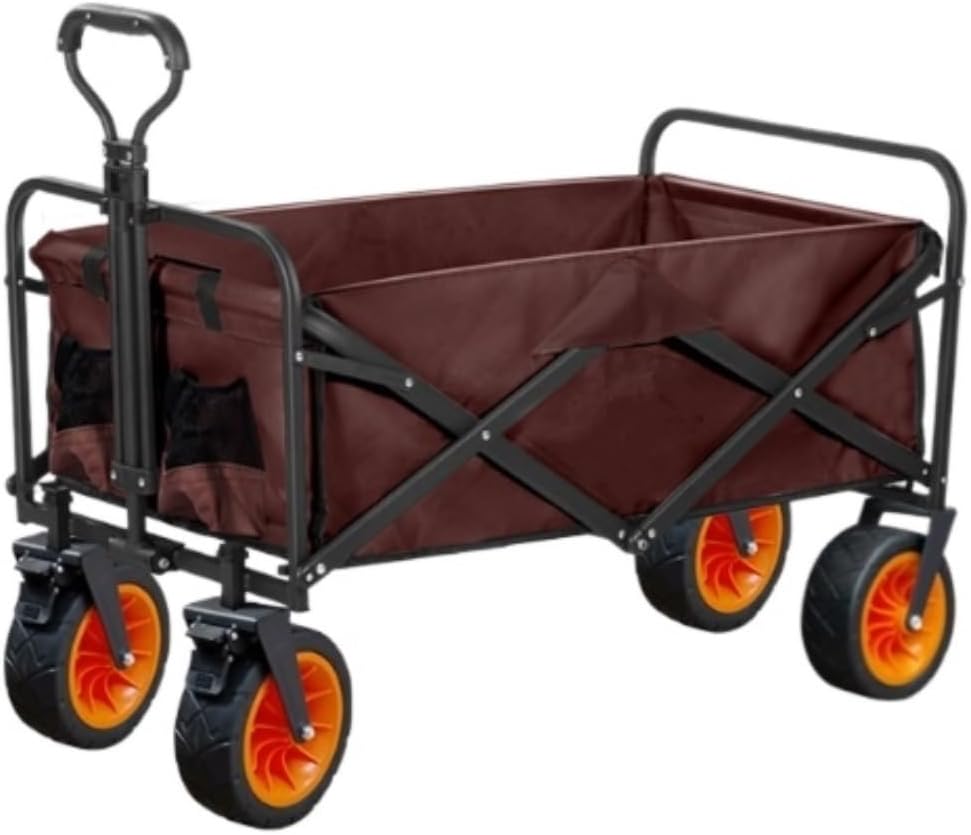 Trolley Cart Outdoor Utility Wagon 8' Wheel Portable Camping Cart Garden Shop Sport Beach Hand Trolley Bearing 150 Kg Camping Cart Garden Wagon