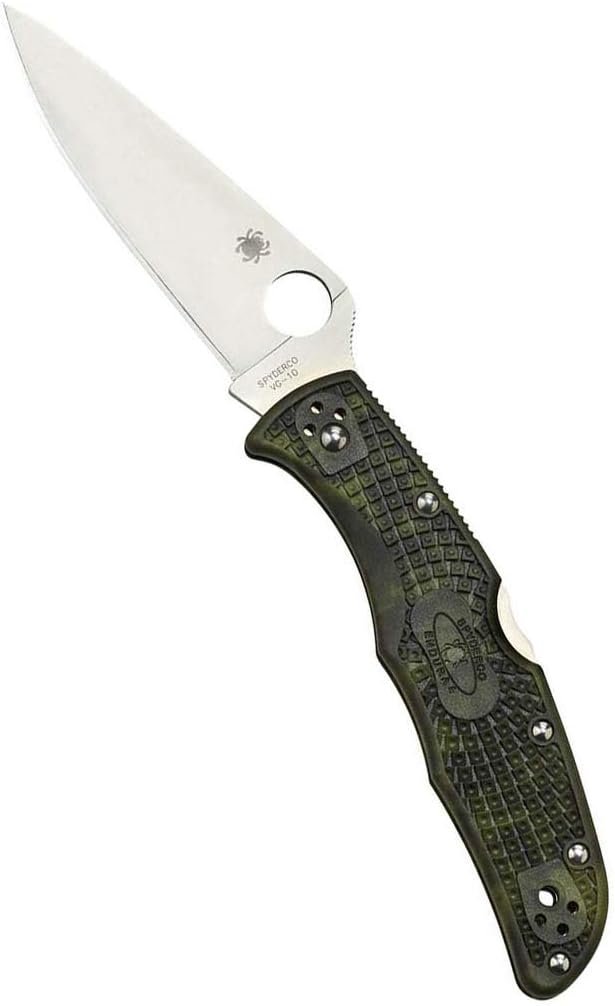Spyderco Endura 4 Lightweight Folding Pocket Knife with 3.8' VG-10 Steel Blade and FRN Handle - EDC Knife for Men and Women, Perfect for Hunting, Tactical, Camping, Survival - PlainEdge - C10ZFPGR