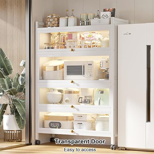 3-Tier Kitchen Pantry Storage Cabinet, Coffee Bar with Drawer & Flip Door, Versatile Space-Saving Organizer, Baker's Rack for Kitchen, 40cm/15.7in Storage Solution