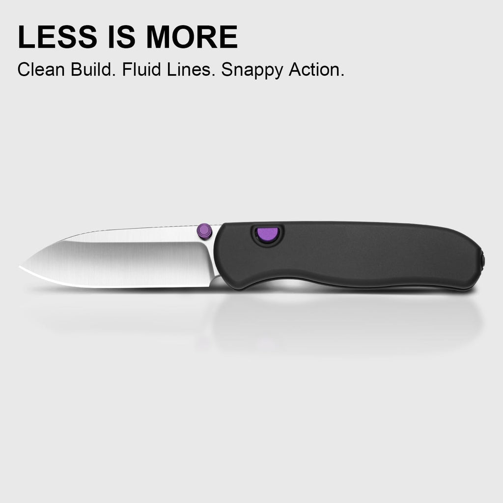 Kizer Drop Bear Zero Pocket Knife, 3.1' Drop Point Elmax Blade Folding Knife with Black Aluminum Handle, Thumb Stud & Button Liner Lock EDC Knives for Camping Hunting Survival Ki3619BDA3