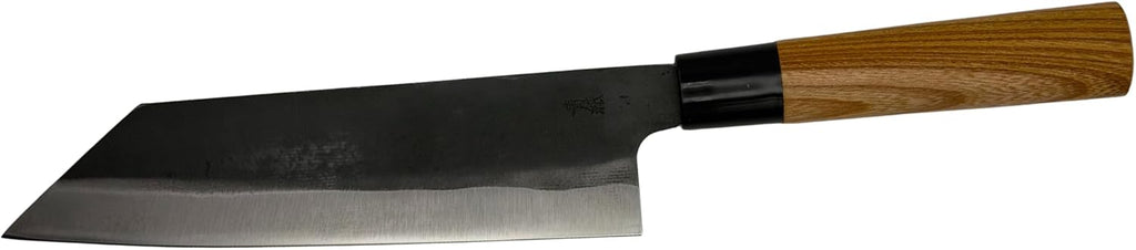 YOSHIDAHAMONO Bunka Knife 190mm – Aogami #2 Carbon Steel HRC 66–67 | Full Tang Zelkova Handle | 15-Degree Edge, Double-Edged Japanese Chef Knife, Made in Japan