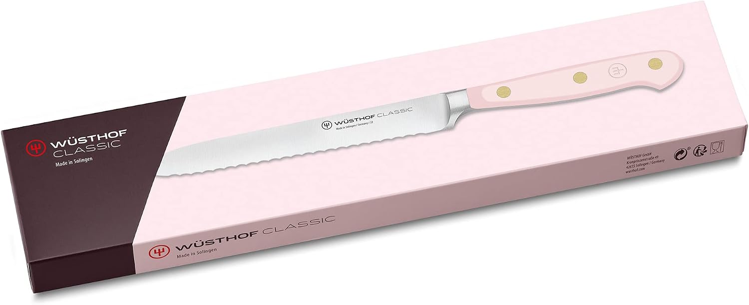 WÜSTHOF Classic Pink Himalayan Salt 5' Serrated Utility Knife