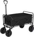 Folding Wagon Cart Beach Wagon Grocery Wagon Folding Utility Wagon Cart Outdoor Wagon With Wheels Adjustable Push-Pull Handle For Camping Grocery Sports Shopping Grocery Cart Garden Wagon Utility Wago