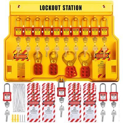 Happybuy 58 PCS Lockout Tagout Kits, Electrical Safety Loto Kit Includes Padlocks, Lockout Station, Hasp, Lockout Tagout Safety Tools for Industrial, Electric Power, Machinery