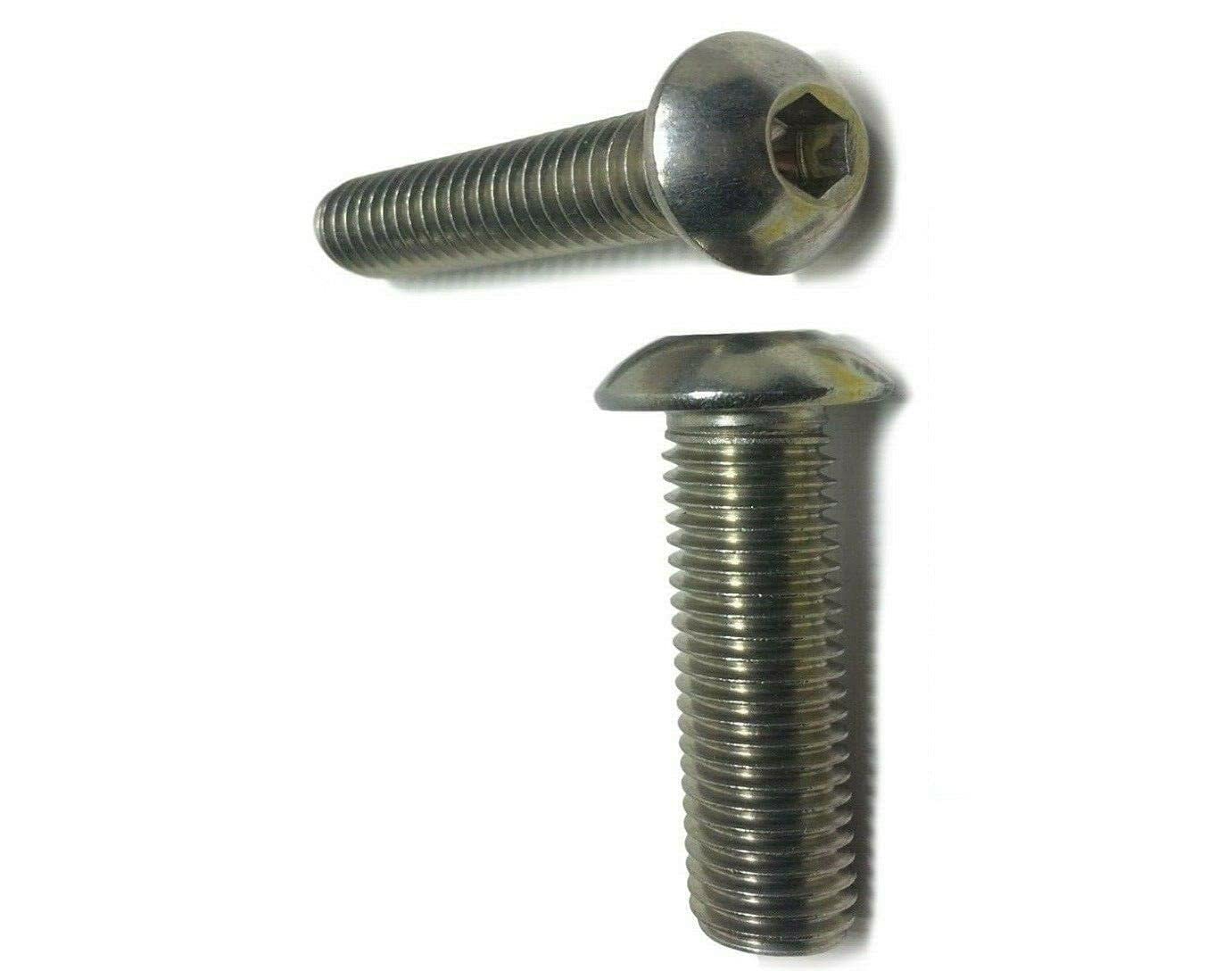 Pr-Mch Package of 100, 3/8-16 x 1 1/2' Button Head Socket Cap Screw Stainless Steel Metal Screws Bolts Set Kit #DR-D6368D