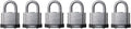 ABUS 41/40 Laminated Steel Safety Padlock Black Bumper Keyed Alike, Pack of 6