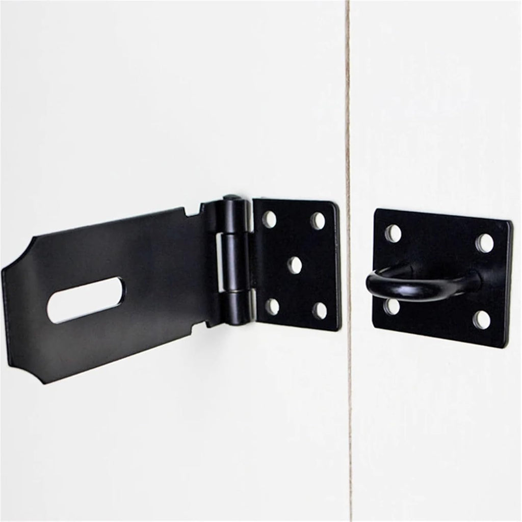 Stainless Steel Door Hasp Latch Lock Durable Home Anti-Theft Safety Buckle Plate for Padlock for Cabinet Drawer D(Sliver 4 inch)