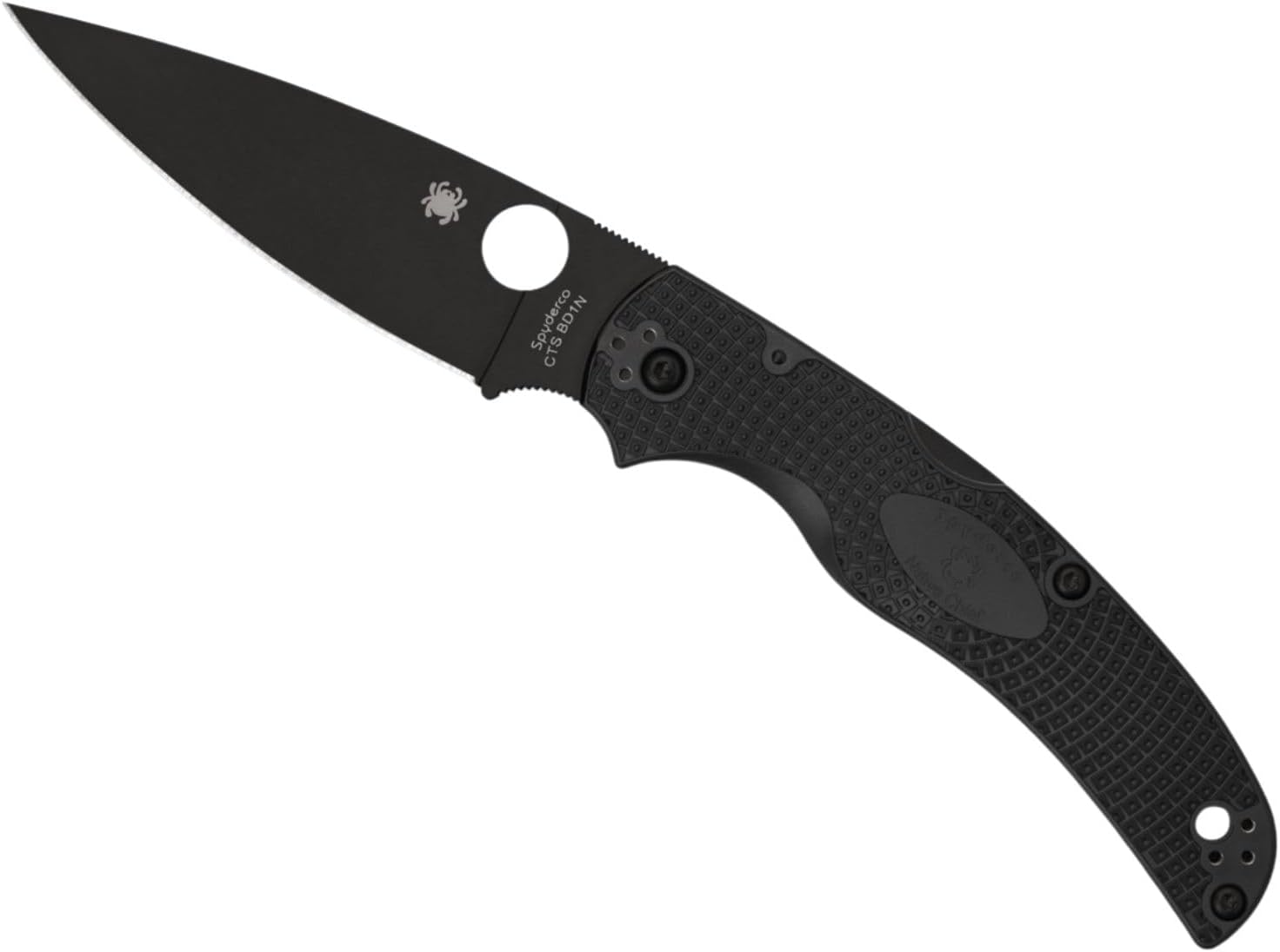 Spyderco Native Chief Lightweight Folding Pocket Knife with 4' Black CTS BD1N Steel Blade and FRN Handle - EDC Knife for Men and Women, Perfect for Hunting, Tactical, Camping - PlainEdge - C244PBBK