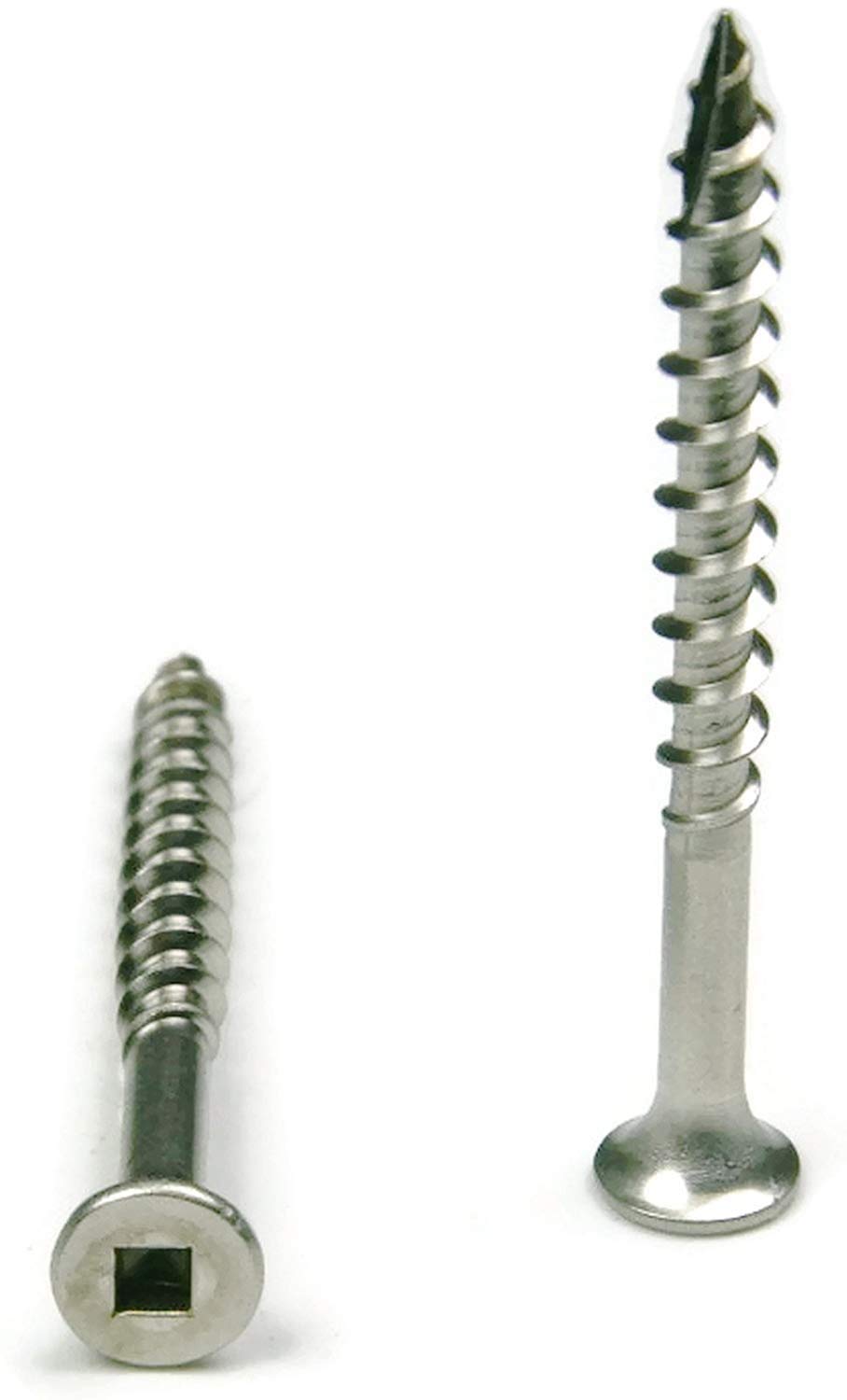 #10 x 4 Wood Screw 18-8 Stainless Steel Square Drive, Bugle Head (Quantity: 1000) Type 17 Wood Cutting Point, 2-3/4' of Thread Length, #10 Diameter, 4' Screw Length