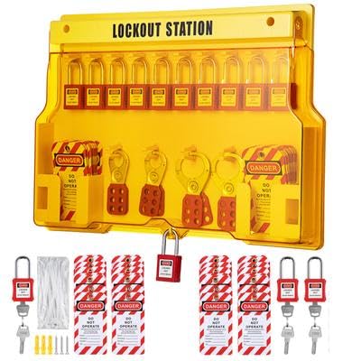 Happybuy 58 PCS Lockout Tagout Kits, Electrical Safety Loto Kit Includes Padlocks, Lockout Station, Hasp, Lockout Tagout Safety Tools for Industrial, Electric Power, Machinery
