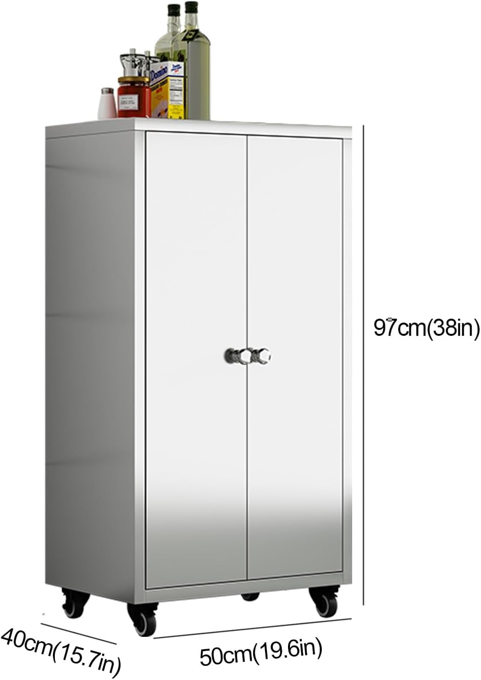 Kitchen Bakers Rack with Glass Door Storage Cabinets Movable Sideboards and Multifunctional Storage Solution