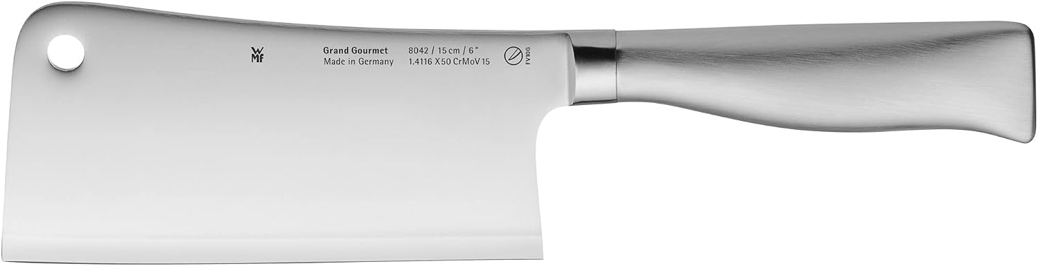 WMF Chinese cutting knife, Grand Gourmet length 28.5cm, blade length 15cm, performance cut, made in Germany, forged special knife, steel stainless steel handle