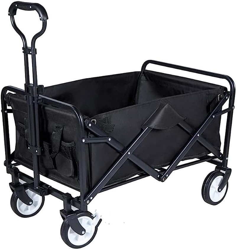 Trolleys, Folding Carry Cart, Folding Wagon Trolley, Camping Cart, Rolling Buggies, Outdoor Garden Sport Carry Wagon - for Camping Garden Beach All Terrain/Blue
