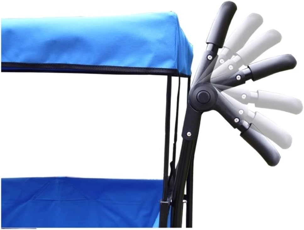 Trolley Cart Wagon Cart with Canopy Wagon Wheels Portable Folding Wagon Adjustable Handles Beach Garden Sports Camping Cart Garden Wagon