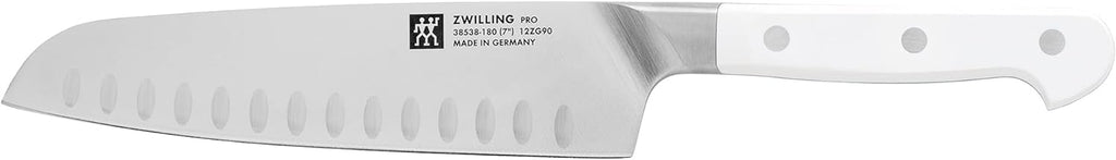 ZWILLING Pro Le Blanc 7-inch Slim Hollow Edge Santoku Knife