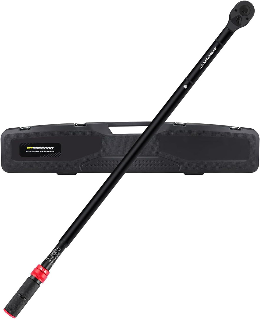 Atsafepro 3/4 Torque Wrench 100-850 Ft-Lb -±3% Accuracy, 47.3' Long Handle, 48-Tooth Reversible Ratchet, Cr-V Steel, Dual Scale,3/4' Drive Click Heavy Duty Torque Wrench for Industrial, Truck, Turbine