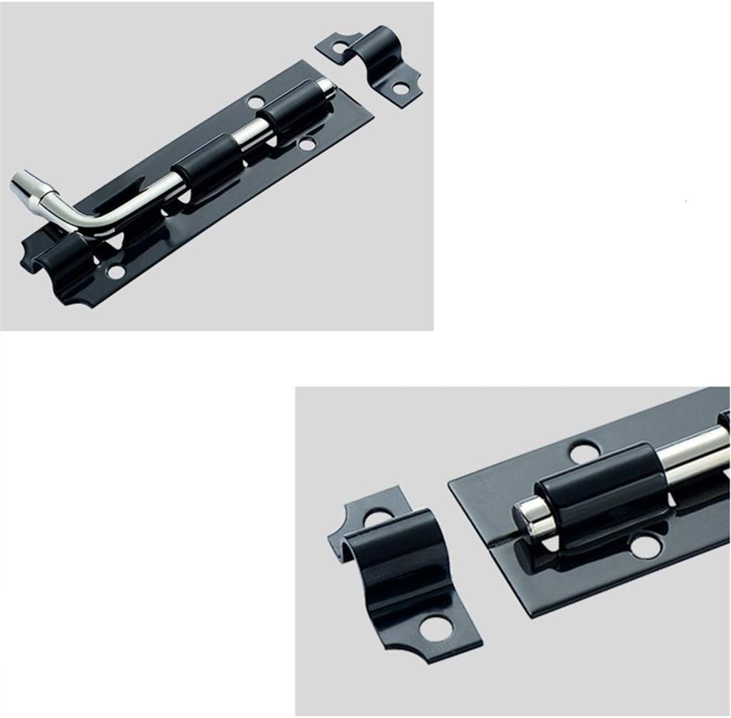 Door Lock 12 Pc 3/4/5 Inch Long Lacquered Door Latch Sliding Lock Barrel Bolt Latch Hardware Hasp Staple Gate Safety Lock Black (Color : 5inch) (5inch)