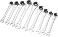 Anbull Tubing Ratchet Wrench Set Metric 9pcs（8-17mm）, Combination Ratcheting Wrench Set with Open-end Fixed Head, 72 Gears CR-V Chrome Vanadium Steel Constructed