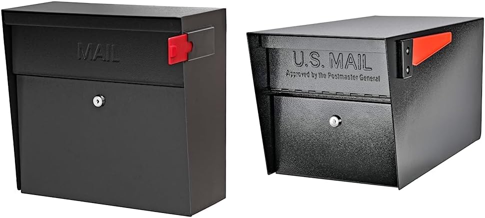 Mail Boss Locking Security Mailboxes Bundle | Metro + Curbside, Black, Large