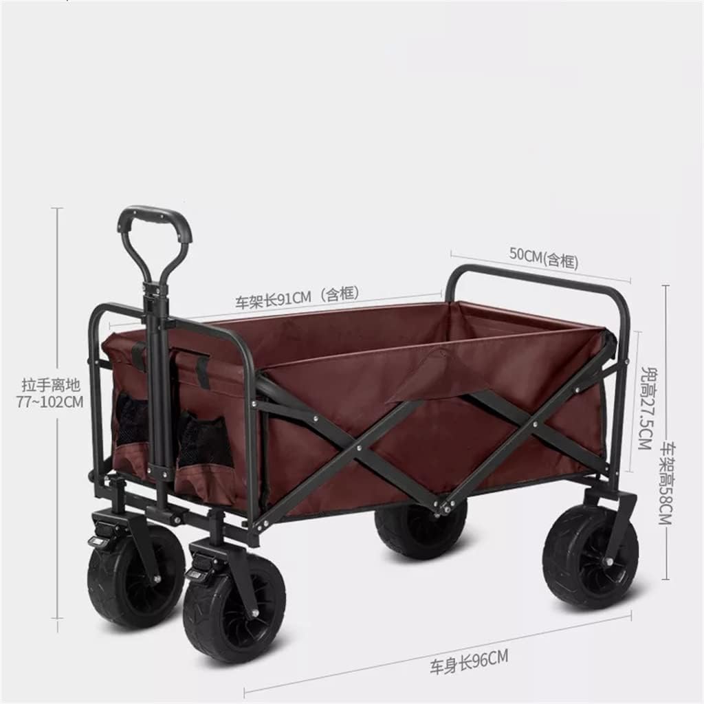 Outdoor Utility Wagon 8' Wheel Portable Camping Cart Garden Shop Sport Beach Hand Trolley Bearing 120 kg (D 96 * 50 * 58 cm.)
