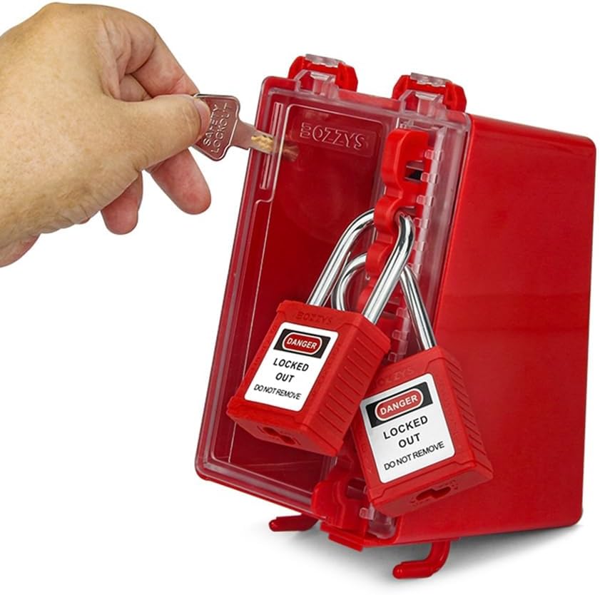 23 PCS Lockout Tagout Kits, Loto Kit 4 Kinds of Lockouts, Hasps, Tags, Box, Padlocks Lockout Tools for Electrical Risk Removal in Industrial Lock Box Group Locks Out Station (Lock Box Kits)