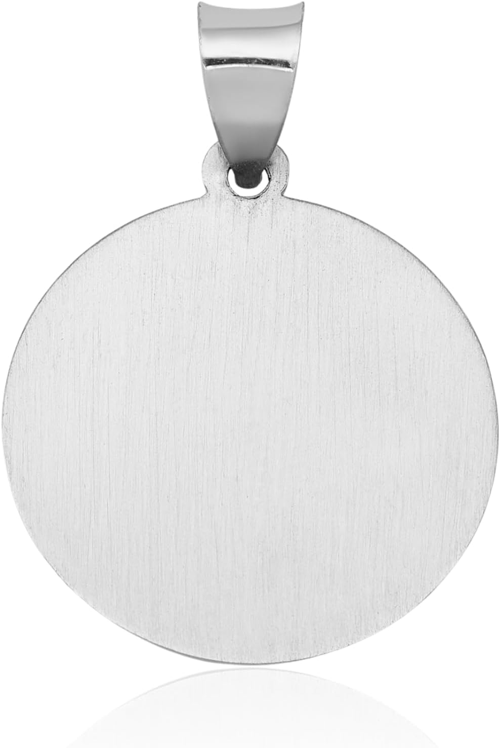 IceCarats 14K White Gold Large Saint Joseph Medal Pendant Necklace 27mm 1.1 inch Lightweight, Polished, Satin, Engravable For Her For Him