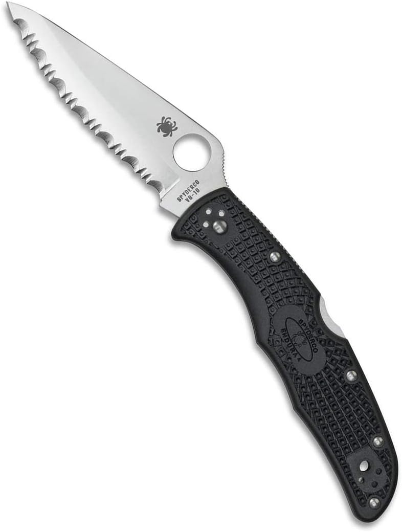 Spyderco Endura 4 Lightweight Folding Pocket Knife with 3.8' VG-10 Steel Blade and FRN Handle - EDC Knife for Men and Women, Perfect for Hunting, Tactical, Camping, Survival - SpyderEdge - C10SBK