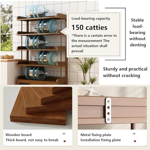 Bakers Rack Microwave Stand - Multi-Layer Storage with Magnetic Door, Double Drawer Design, 150 Catty Load Capacity, Ideal for Kitchen and Living Room