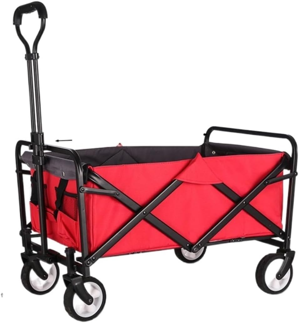 Camping Trolley Beach Trolley Collapsible Folding Wagon Utility Wagon Cart Outdoor Garden Camping Wagon Sports Wagon Heavy Duty Waterproof Festival Trolley Folding Trolley