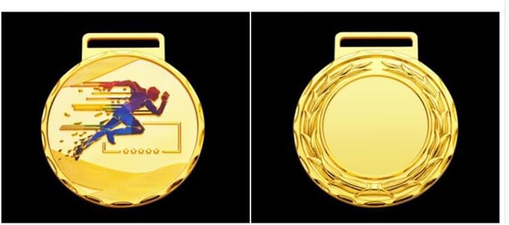 10-100 Pieces Running Medals Track and Field Games Competition Gold Medal Champion Honor Round Metal Commemorative Plaque Cross Country Runner Medal(50 Pieces)