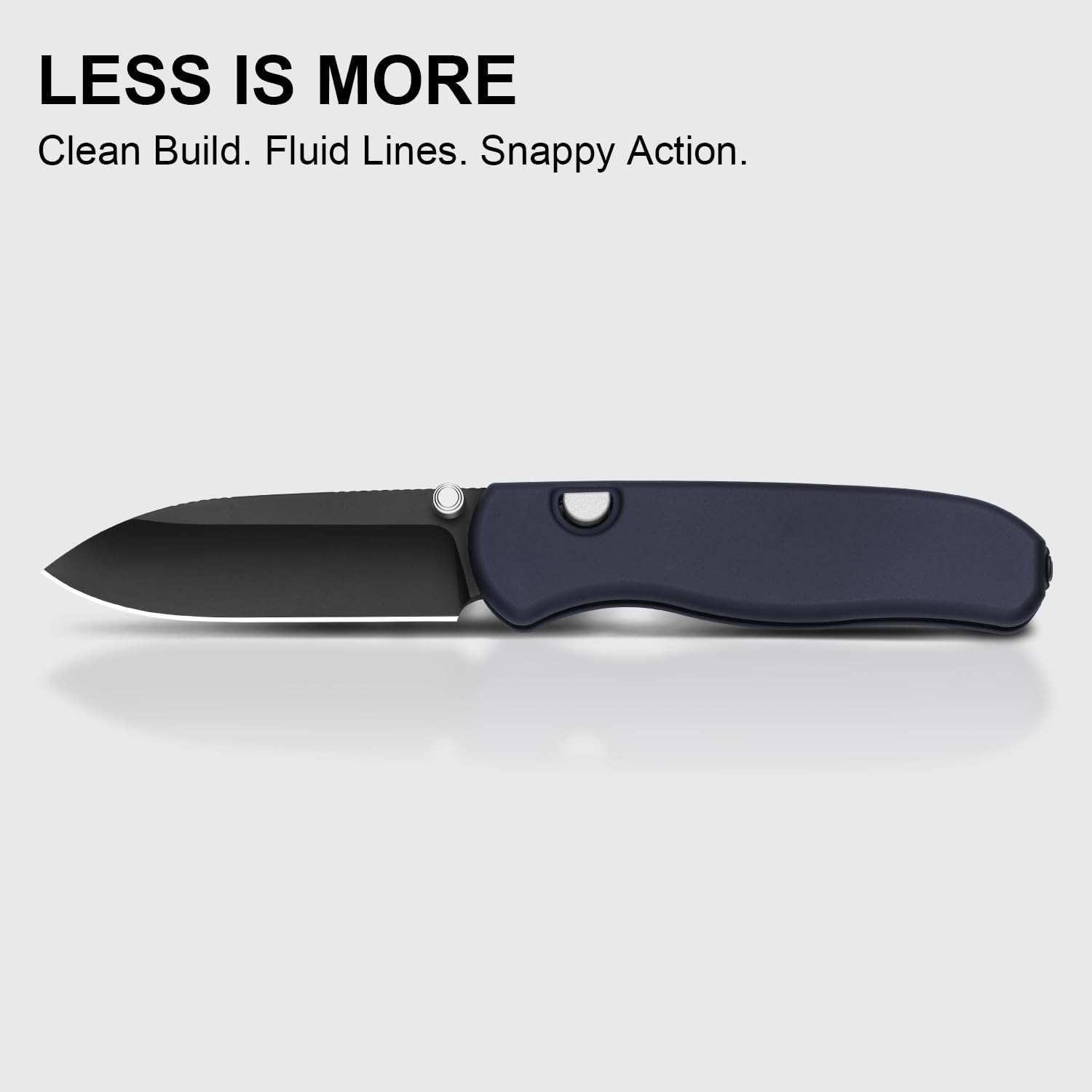 Kizer Drop Bear Zero Pocket Knife, 3.1' Drop Point M390 Blade Folding Knife with Dark Blue Aluminum Handle, Thumb Stud & Button Liner Lock EDC Knives for Camping Hunting Survival Ki3619BDA2