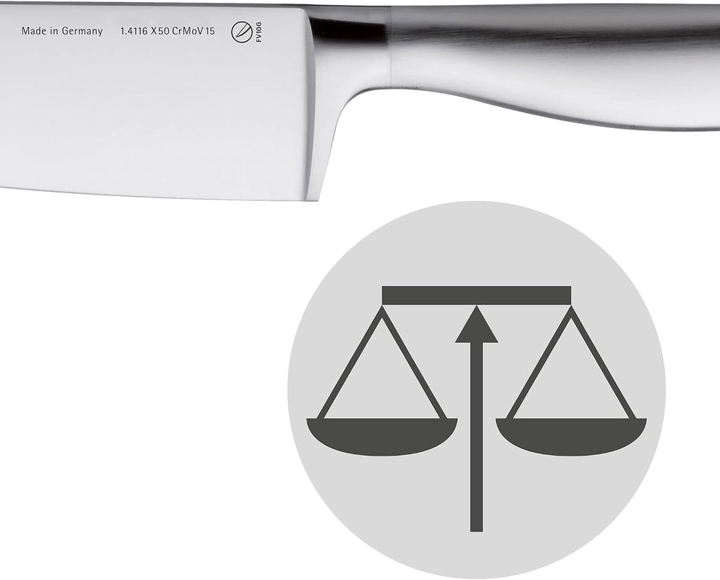 WMF Chinese cutting knife, Grand Gourmet length 28.5cm, blade length 15cm, performance cut, made in Germany, forged special knife, steel stainless steel handle