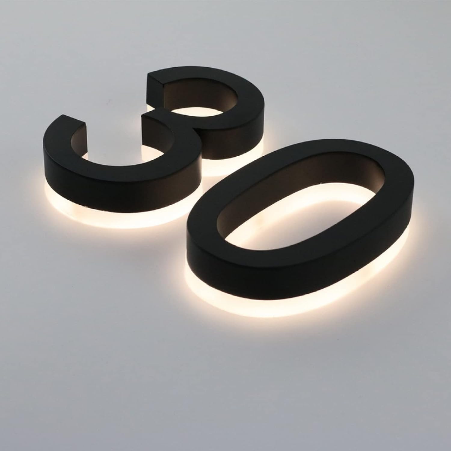 Backlit LED House Numbers For House Street, 20' Personalised Illuminated Modern House Address Numbers Sign Lighted Address Plaque,W