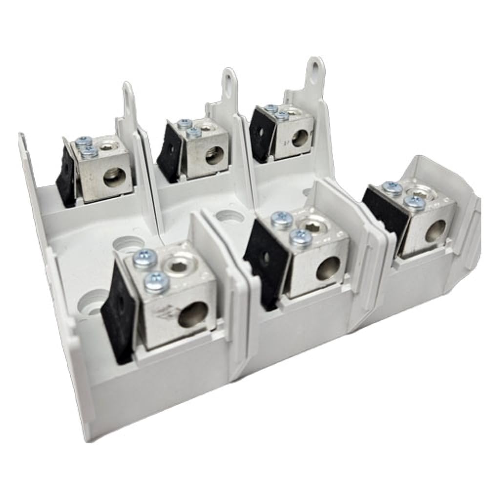 Open Fuse Block, 70 to 100A Amp Range, 600V AC/DC Volt Rating, 3 Poles, Box Lug - 1 Each