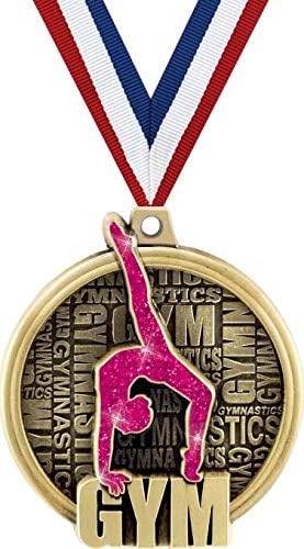 Crown Awards Gymnastics Medals - 2' Kudos Pink Gymnast Award Medals Gold Prime