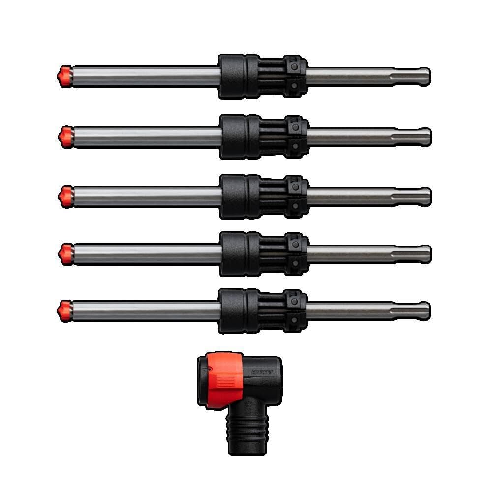 Diablo Amped Rebar Demon SDS-Plus 4-Cutter Full Carbide Head Dust Extraction Hammer Drill Bit - 1/2' Diameter, 10' Length, 4' Working Length, 5-Pack - DMAPLA4440-S6